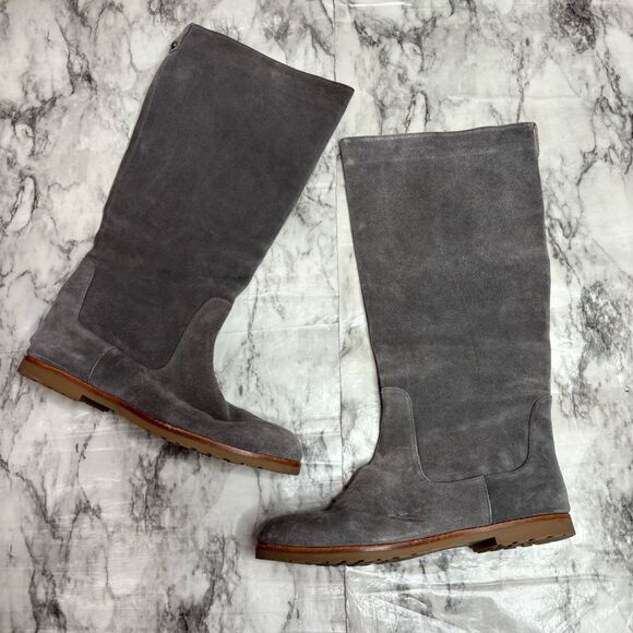 Michael Kors Kenton Gray Flat Suede Knee High Boots size 9.5   Leather upper - Picture 1 of 7